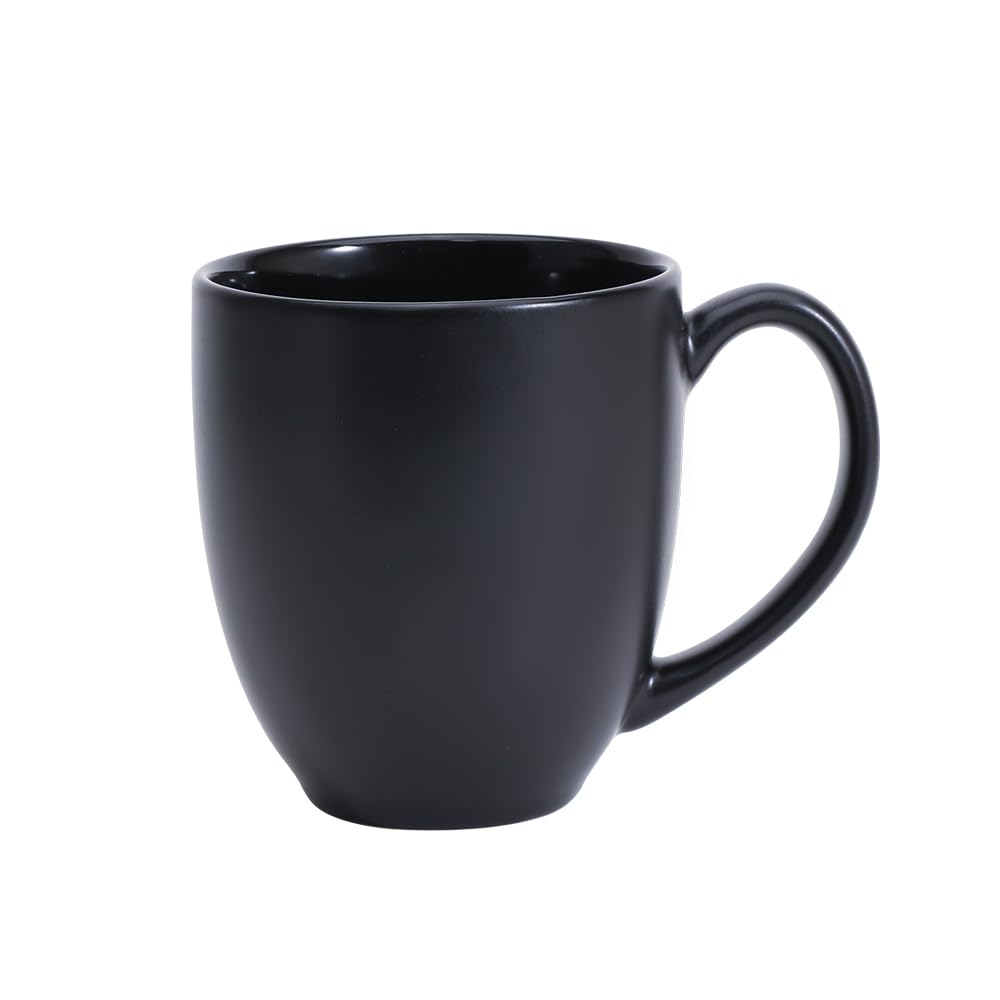 Paquete de 12 tazas de café de cerámica negra mate de Glowspires Basics