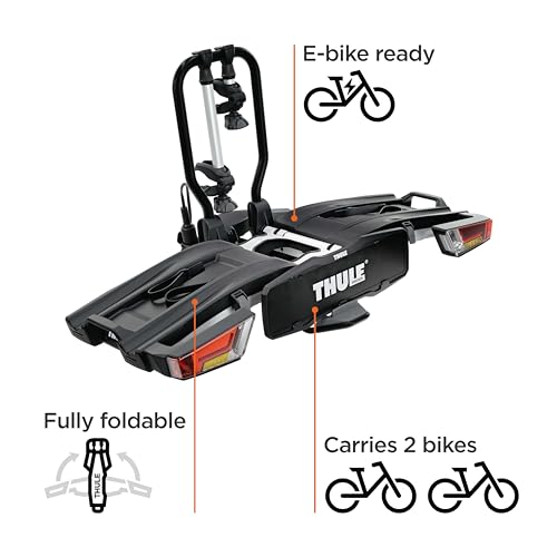 Thule EasyFold XT Fahrradträger für Anhängerkupplung 2 Fahrräder schwarz