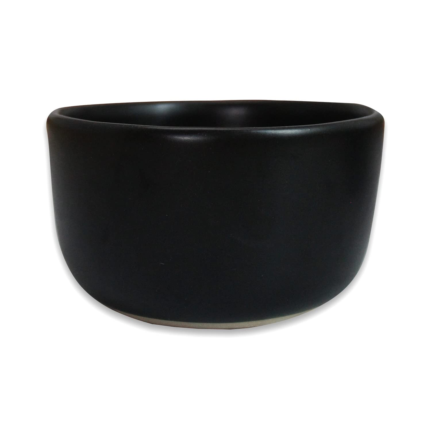 Glowspires  Handmade Ceramic Stoneware Matte Black Stoneware Soup Bowls, 16 ounce (4.5 Inch Wide Bowl), Set of 2