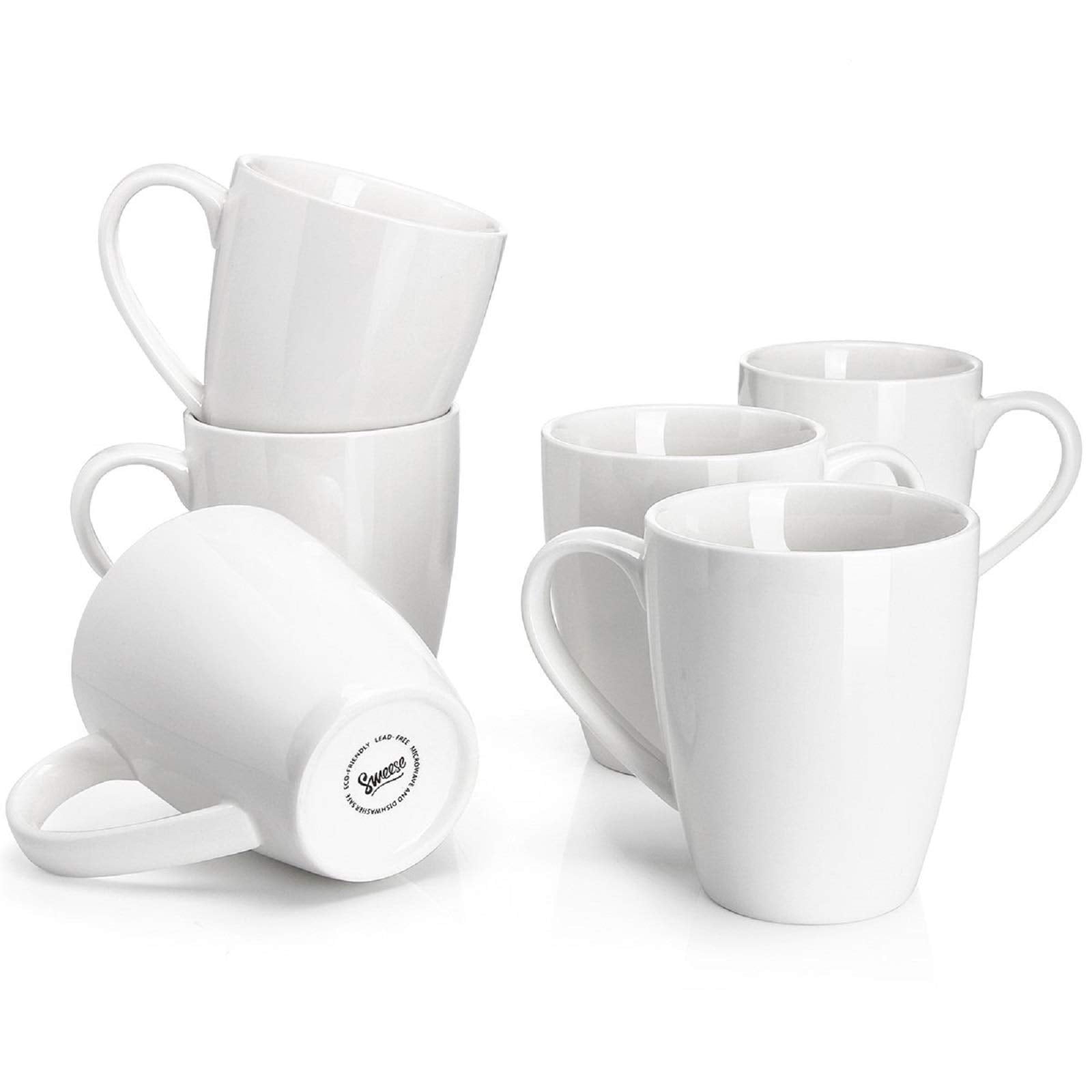 Tazas de café de porcelana Glowspires, 16 onzas, juego de 6